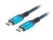 Lanberg Kabel USB-C M/M USB4 1M 240W 8K 60HZ czarno-niebieski