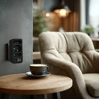 Maclean Rozdzielacz na 3 gniazdka MCE248 F/B 2xUSB-A 2xUSB-C czarny