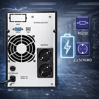 Qoltec Zasilacz awaryjny UPS Pure Sine Wave | 1kVA | 800W | AVR | LCD | Czysty Sinus