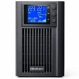 Qoltec Zasilacz awaryjny UPS Pure Sine Wave | 1kVA | 800W | AVR | LCD | Czysty Sinus