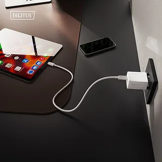 Digitus Ładowarka sieciowa/zasilacz USB GaN 30W, 1x USB-C, 1x USB-A, biała