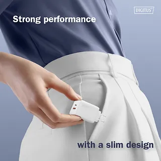 Digitus Ładowarka sieciowa/zasilacz USB GaN 30W, 1x USB-C, 1x USB-A, biała