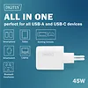 Digitus Ładowarka sieciowa/zasilacz USB GaN 45W, 1x USB-C, 1x USB-A, biała