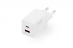 Digitus Ładowarka sieciowa/zasilacz USB GaN 45W, 1x USB-C, 1x USB-A, biała