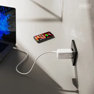 Digitus Ładowarka sieciowa/zasilacz USB GaN 67W, 2x USB-C, 1x USB-A, biała