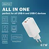 Digitus Ładowarka sieciowa/zasilacz USB GaN 67W, 2x USB-C, 1x USB-A, biała