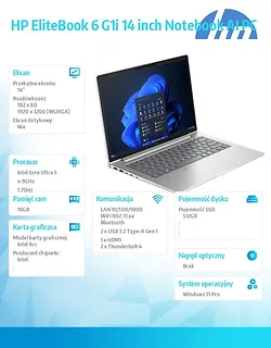 HP Inc. Notebook EliteBook 6i U5-225H 512GB/16GB/W11P/14.0   C51N6ET