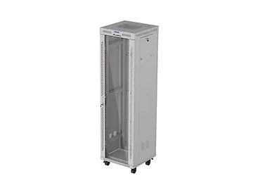 Lanberg Szafa instalacyjna rack stojąca 19" 42U 600x600 szara drzwi     przeszklone  LCD (Flat pack)