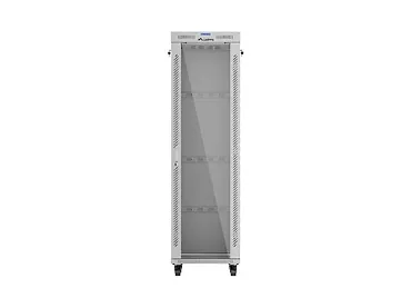 Lanberg Szafa instalacyjna rack stojąca 19" 42U 600x600 szara drzwi     przeszklone  LCD (Flat pack)