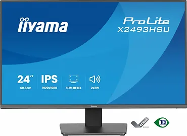 IIYAMA Monitor 24 cale X2493HSU-B1 IPS,FHD,HDMI,DP,120Hz, 1500:1, 2xUSB,    350cd, cienka ramka z 4 stron