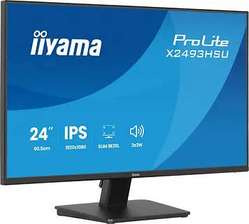 IIYAMA Monitor 24 cale X2493HSU-B1 IPS,FHD,HDMI,DP,120Hz, 1500:1, 2xUSB,    350cd, cienka ramka z 4 stron