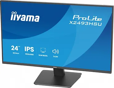 IIYAMA Monitor 24 cale X2493HSU-B1 IPS,FHD,HDMI,DP,120Hz, 1500:1, 2xUSB,    350cd, cienka ramka z 4 stron