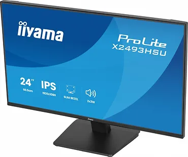IIYAMA Monitor 24 cale X2493HSU-B1 IPS,FHD,HDMI,DP,120Hz, 1500:1, 2xUSB,    350cd, cienka ramka z 4 stron