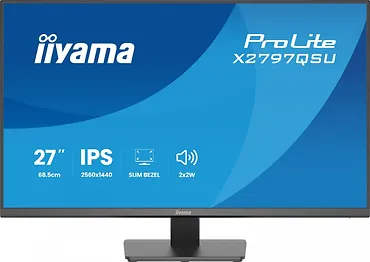 IIYAMA Monitor 27 cali X2797QSU-B1 IPS,QHD,HDMI,DP,350cd, 75Hz, 4x USB, bezramkowy
