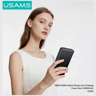 USAMS Powerbank PB80 10000mAh 20W PD 2xUSB-A + USB-C czarny