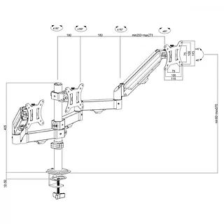Maclean Uchwyt na 3 monitory 2-8 kg MC-137 17-27 cali