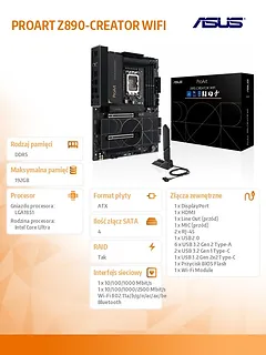 Asus Płyta gł&oacute;wna PROART Z890 CREATOR WIFI
