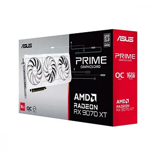 Asus Karta graficzna Radeon RX 9070 XT PRIME OC WHITE 16GB GDDR6 256bit 3DP/HDMI