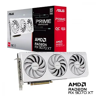 Asus Karta graficzna Radeon RX 9070 XT PRIME OC WHITE 16GB GDDR6 256bit 3DP/HDMI