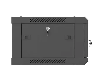 Lanberg Szafa instalacyjna rack wisząca 19 cali 4U 600x450 czarna drzwi metalowe (flat pack)
