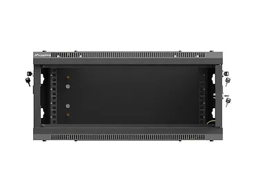 Lanberg Szafa instalacyjna rack wisząca 19 cali 4U 600x450 czarna drzwi metalowe (flat pack)