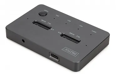 Digitus Stacja dokująca dysk&oacute;w z funkcją klonowania | USB-C 3.1 Gen2 10Gbps | SSD M.2 NVMe (max. 2x 4TB) | Funkcja Offline Clone | Czarna
