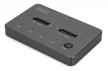 Digitus Stacja dokująca dysk&oacute;w z funkcją klonowania | USB-C 3.1 Gen2 10Gbps | SSD M.2 NVMe (max. 2x 4TB) | Funkcja Offline Clone | Czarna