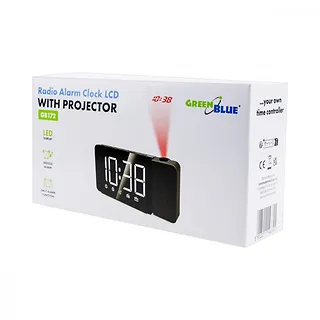 GreenBlue Radiobudzik cyfrowy LED GB172 radio FM, alarm, zegar 12/24, zasilanie USB 5V DC, CR2032