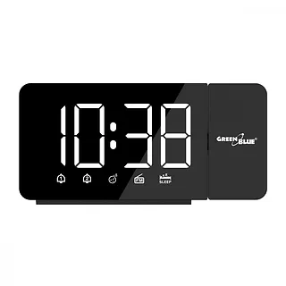 GreenBlue Radiobudzik cyfrowy LED GB172 radio FM, alarm, zegar 12/24, zasilanie USB 5V DC, CR2032