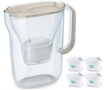 Brita Dzbanek filtrujący Style Essential 2.4l + 4 wkłady, piaskowy