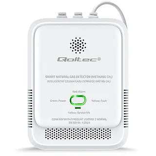Qoltec Czujnik wycieku gazu ziemnego | detektor CH4 | NG | alarm 85dB | LED