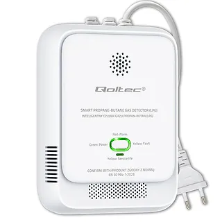 Qoltec Czujnik wycieku gazu Propan-Butan | detektor LPG | alarm 85dB |  LED