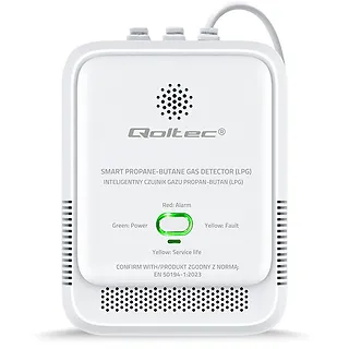 Qoltec Czujnik wycieku gazu Propan-Butan | detektor LPG | alarm 85dB |  LED