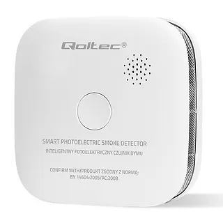 Qoltec Bezprzewodowy czujnik dymu z baterią | alarm 85dB | LED