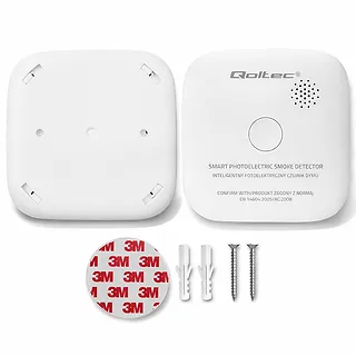 Qoltec Bezprzewodowy czujnik dymu z baterią | alarm 85dB | LED