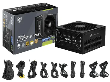 Zasilacz MSI MAG A850GLS PCIE5 850W ATX 3.1