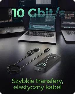 IcyBox Obudowa dysku IB-1805ML-CU31 NVMe M.2 SSD, RGB oświetlenie