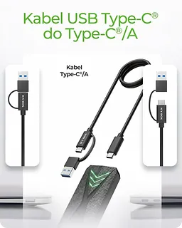 IcyBox Obudowa dysku IB-1805ML-CU31 NVMe M.2 SSD, RGB oświetlenie