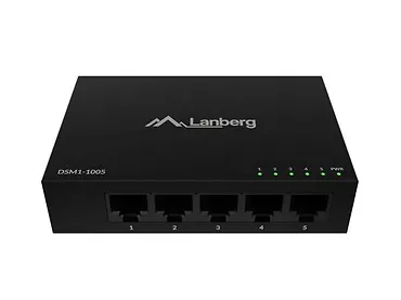 Lanberg Switch DSM1-1005 5X 1GB/S niezarządzalny Gigabit Ethernet Desktop 12V ( obudowa metalowa)