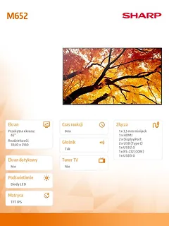 Sharp Monitor M652 65 cali 24/7 550cd/m2