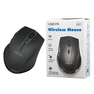 LogiLink Mysz bezprzewodowa BT 5.0,ergonomiczna, czarna