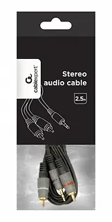 Gembird Kabel stereo minijack 3.5mm na 2*RCA 2.5m pozłacane złącza
