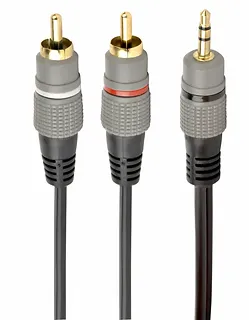 Gembird Kabel stereo minijack 3.5mm na 2*RCA 2.5m pozłacane złącza