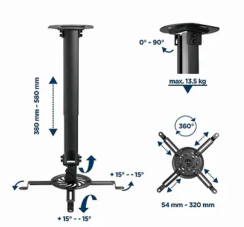Gembird Uchwyt sufitowy do projektora/rzutnika, regulowany, do 13kg