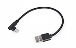 Gembird Kabel USB typu C kątowy w oplocie tekstylnym, 0.2m czarny
