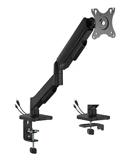 Gembird Ramię biurkowe na jeden monitor z portami USB,          regulowane,  od 17 do 32 cali, obciążenie do 9kg