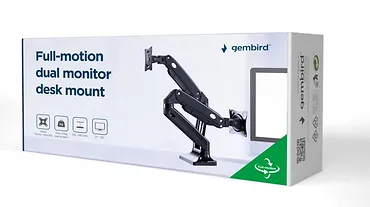 Gembird Ramię biurkowe, regulowane na dwa monitory od 17 do 35 cali obciążenie do 10 kg