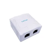 Gembird Gniazdo natynkowe ekranowane 2xRJ45, Kat. 6A FTP, białe