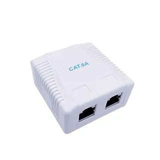 Gembird Gniazdo natynkowe ekranowane 2xRJ45, Kat. 6A FTP, białe