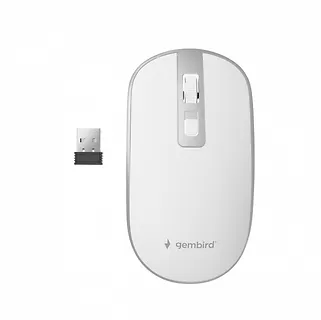 Gembird Mysz optyczna bezprzewodowa, kolor biały, nano odbiornik